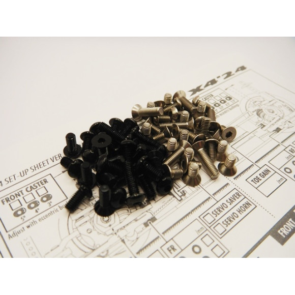 X4'24 Titan/Alum Hex Socket Screw Set Noir - HIRO SEIKO - 48924