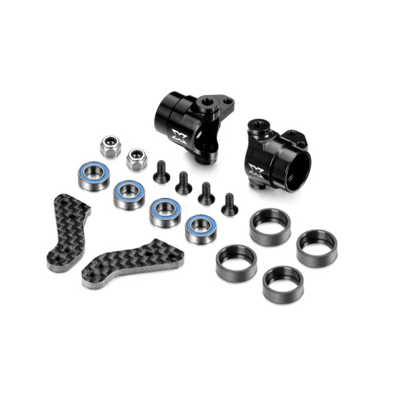 Kit fusées alu avec équerres direction carbone (2) - XRAY - 302202