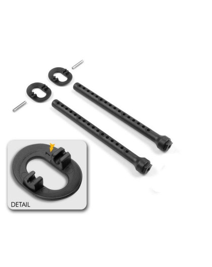 FRONT BODY MOUNT SET +1MM HEIGHT - 301323 - XRAY