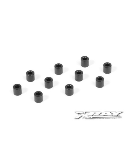 Rondelles alu noires 3x6x6.0 mm (10) - XRAY - 303128-K