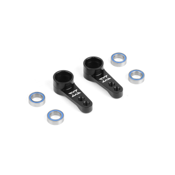 ALU DUAL SERVO SAVER ARM BLACK + BALL-BEARINGS (2) - XRAY - 302525-K