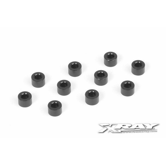 Rondelles alu noires 3x6x4.0 mm (10) - XRAY - 303127-K