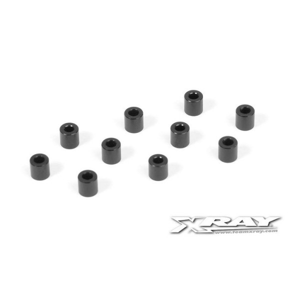 Rondelles alu noires 3x6x6.0 mm (10) - XRAY - 303128-K