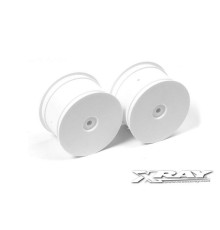 4WD REAR WHEEL AERODISK WITH 14MM HEX - WHITE (2) - 369911 - XRAY