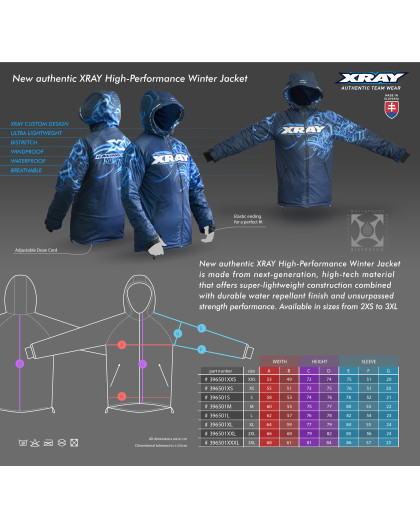 Veste hiver haute-performance Xray taille XXL - XRAY - 396501XXL
