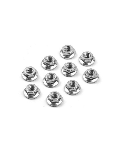 NUT M4 WITH SERRATED FLANGE (10) - 960240 - XRAY