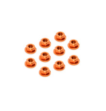 Ecrous alu épaulé et cranté M4 - Orange (10) - XRAY - 960241-O