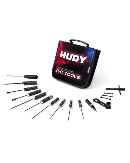 SET OF TOOLS + CARRYING BAG - FOR 1/8 OFF-ROAD CARS - 190003 - HUDY