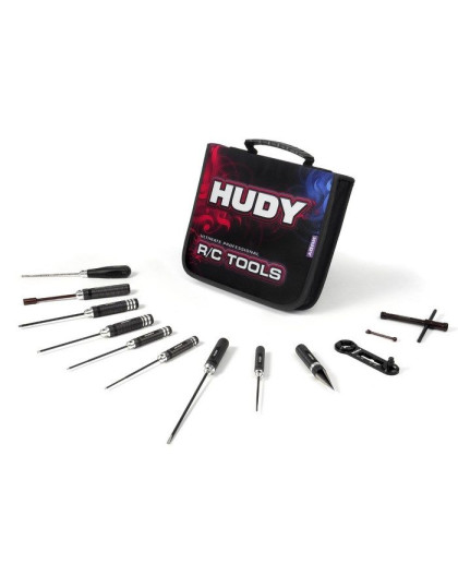 Set outils pour Nitro 1/10 + trousse - HUDY - 190002