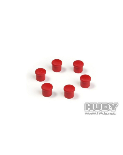Bouchon de manche 14mm rouge (6) - HUDY - 195054-R