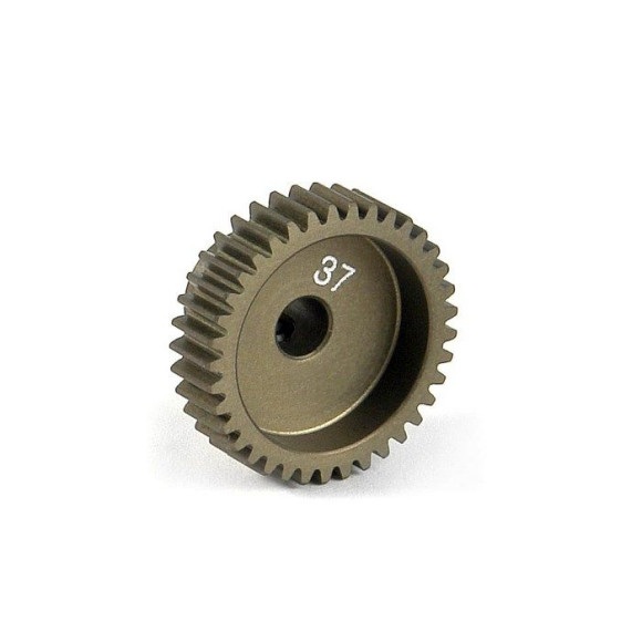 NARROW ALU PINION GEAR - HARD COATED 37T / 64 - 305987 - XRAY