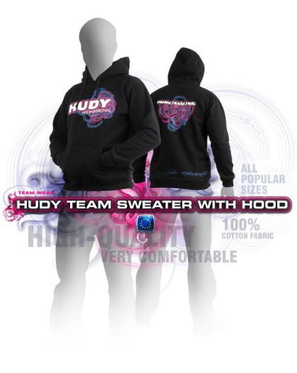 HUDY SWEATER HOODED - BLACK (XXL) - HUDY - 285501XXL