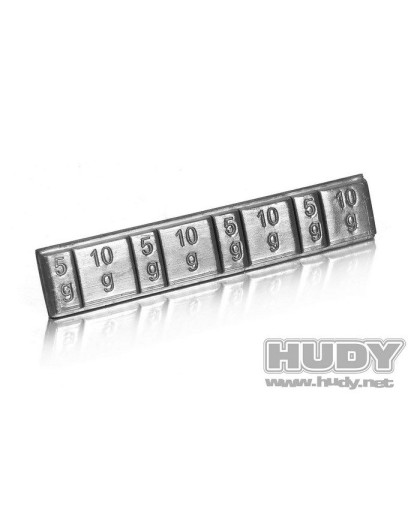 LEAD WEIGHTS 4x5g & 4x10g WITH 3M GLUE - 293080 - HUDY