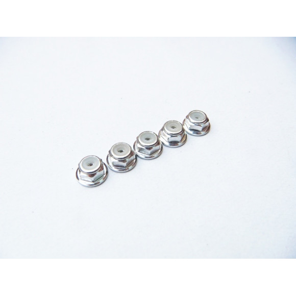 Ecrous épaulés nylstop alu 2mm Gris - HIRO SEIKO - 69230