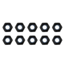 TEAM CORALLY - STEEL NYLSTOP NUT M3 - BLACK COATED - 10 PCS - C-31002