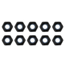 TEAM CORALLY - STEEL NYLSTOP NUT M4 - BLACK COATED - 10 PCS - C-31003