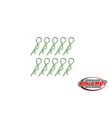 TEAM CORALLY - BODY CLIPS - 45 BENT - SMALL - GREEN - 10 PC - C-35100