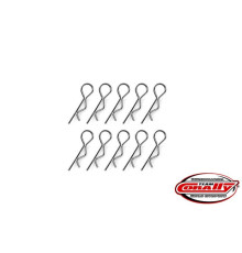 TEAM CORALLY - BODY CLIPS - 45 BENT - SMALL - BLACK - 10 PC - C-35102