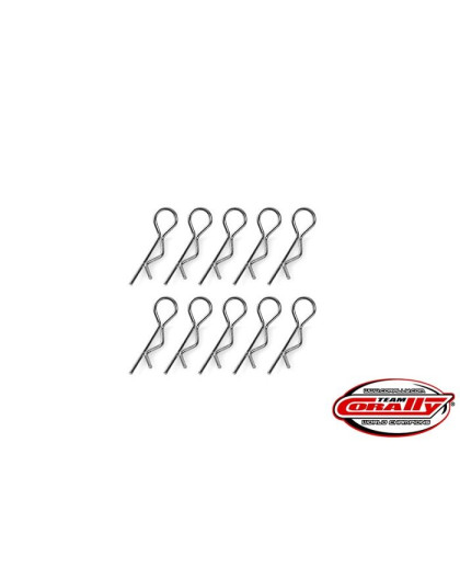 TEAM CORALLY - BODY CLIPS - 45 BENT - SMALL - BLACK - 10 PC - C-35102