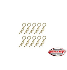 TEAM CORALLY - BODY CLIPS - 45 BENT - SMALL - GOLD - 10 PCS - C-35104
