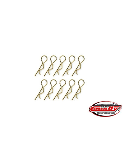 TEAM CORALLY - BODY CLIPS - 45 BENT - SMALL - GOLD - 10 PCS - C-35104