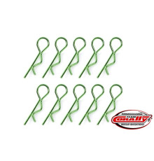 TEAM CORALLY - BODY CLIPS - 45 BENT - LARGE - GREEN - 10 PC - C-35120