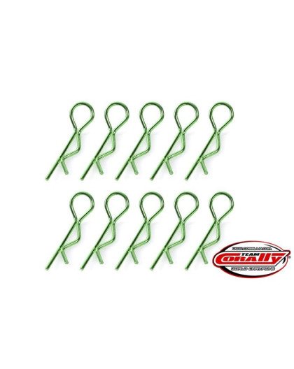 TEAM CORALLY - BODY CLIPS - 45 BENT - LARGE - GREEN - 10 PC - C-35120