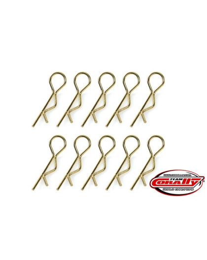 TEAM CORALLY - BODY CLIPS - 45 BENT - LARGE - GOLD - 10 PCS - C-35124