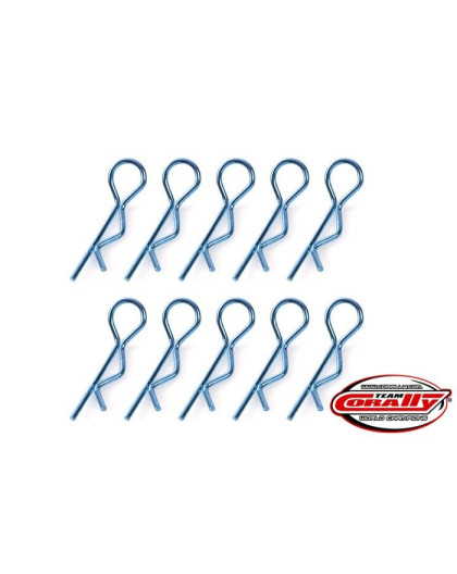 TEAM CORALLY - BODY CLIPS - 45 BENT - LARGE - BLUE - 10 PCS - C-35125