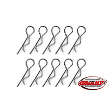 TEAM CORALLY - BODY CLIPS - 45 BENT - LARGE - BLACK - 10 PC - C-35122