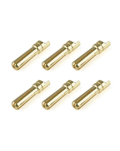Prise male 4.0mm Solid Type - 6 pcs - CORALLY - C-50152