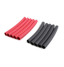 Gaine thermo 6.4mm - Rouge+Noir - 10 pcs - CORALLY - C-50223