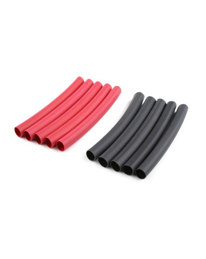 Gaine thermo 6.4mm - Rouge+Noir - 10 pcs - CORALLY - C-50223