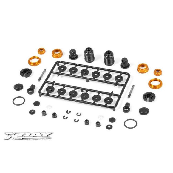 Jeu complet amortisseurs orange T4 (2) - XRAY - 308307-O