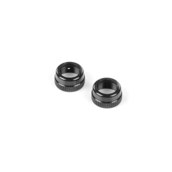 ALU SHOCK CAP-NUT WITH VENT HOLE - BLACK (2) - XRAY - 308352-K