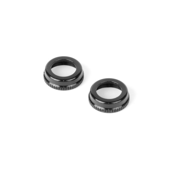 ULP ALU SHOCK CAP-NUT WITH VENT HOLE - BLACK (2) - XRAY - 308354-K