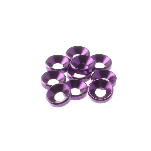  4mm Alloy Countersunk Washer  [Purple] - HIRO SEIKO - 69257
