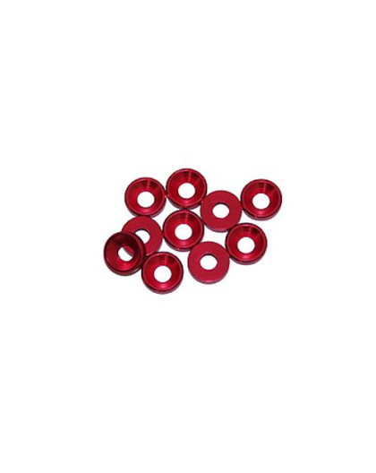 3 mm. ALU. WASHER RED (10 pcs) - UR1501-R - ULTIMATE