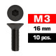 M3x16mm FLAT HEAD SCREWS (10 pcs) - UR161316 - ULTIMATE