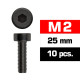 M2x25mm CAP HEAD SCREWS (10 pcs) - UR163225 - ULTIMATE