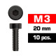 M3x20mm CAP HEAD SCREWS (10 pcs) - UR163320 - ULTIMATE