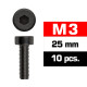 M3x25mm CAP HEAD SCREWS (10 pcs) - UR163325 - ULTIMATE