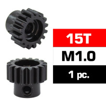 HSS STEEL M1.0 PINION GEAR 15T W/5.0mm BORE - ULTIMATE - UR4310-15
