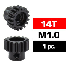 HSS STEEL M1.0 PINION GEAR 14T W/5.0mm BORE - ULTIMATE - UR4310-14