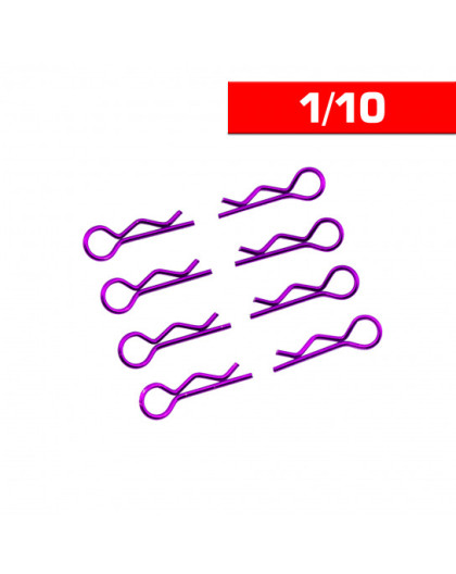 Clips carrosserie 1/10 violet (x8) - ULTIMATE - UR6411-P