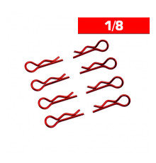 Body Clips 1/8 Red (x8) - UR6412-R - ULTIMATE 
