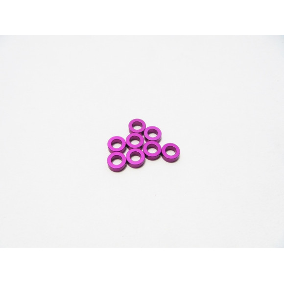 Rondelles alu 3mm (1.5t-2.0t-2.5t) Violet - HIRO SEIKO - 69458