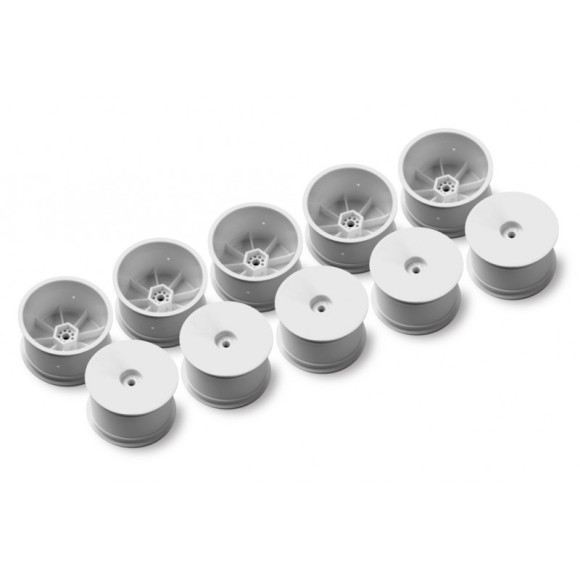 2WD/4WD REAR WHEEL WITH 12MM HEX - WHITE -HARD (10) - XRAY - 329901-H