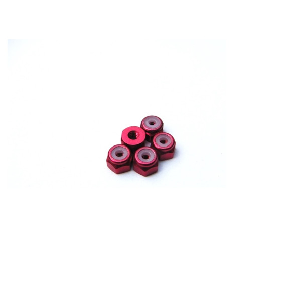 Ecrous alu étroit 2mm Rouge - HIRO SEIKO - 69544