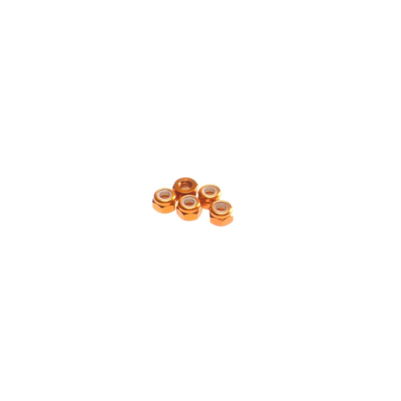 Ecrous nylstop alu 3mm Orange  - HIRO SEIKO - 69558